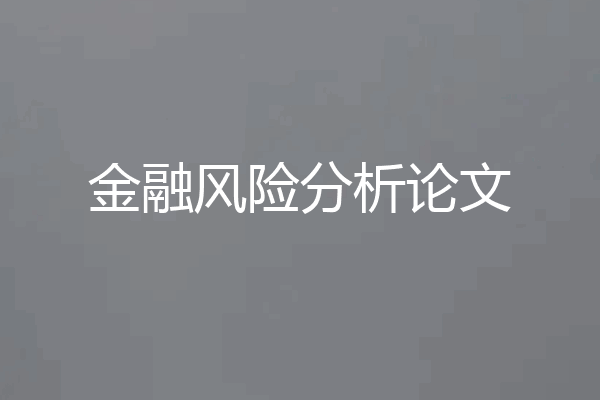 金融风险分析论文