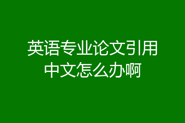 英语专业论文引用中文怎么办啊