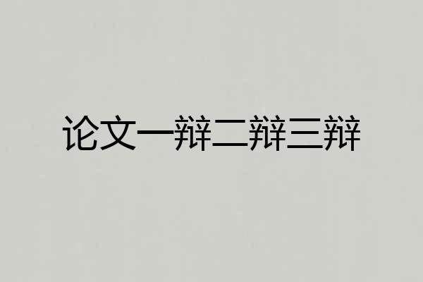 论文一辩二辩三辩