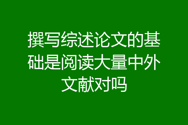 撰写综述论文的基础是阅读大量中外文献对吗