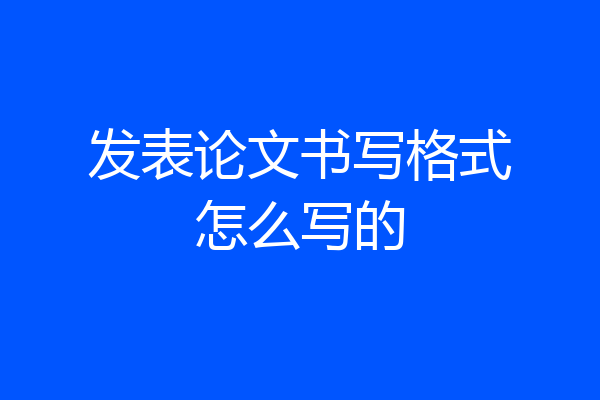 发表论文书写格式怎么写的