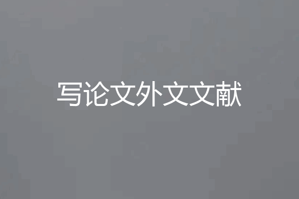 写论文外文文献