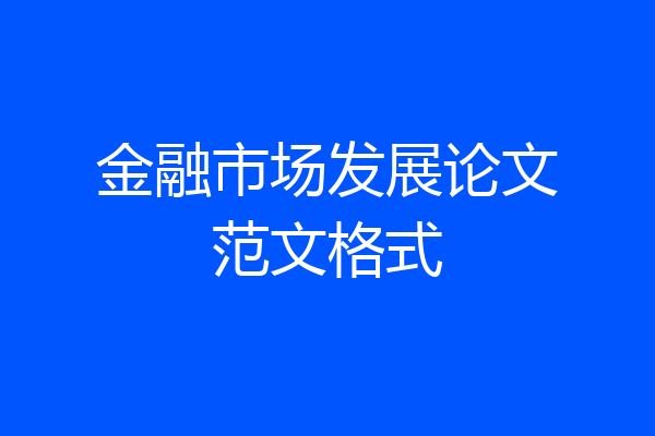 金融市场发展论文范文格式