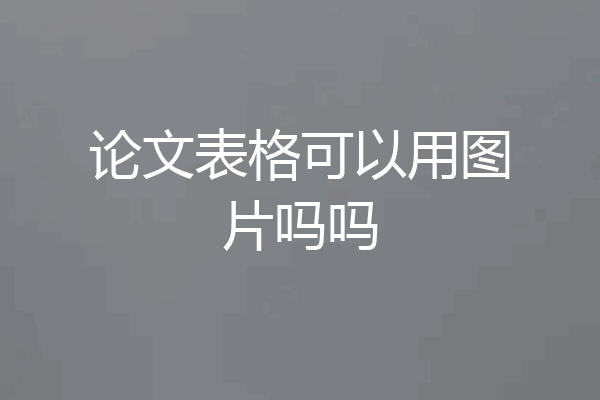 论文表格可以用图片吗吗