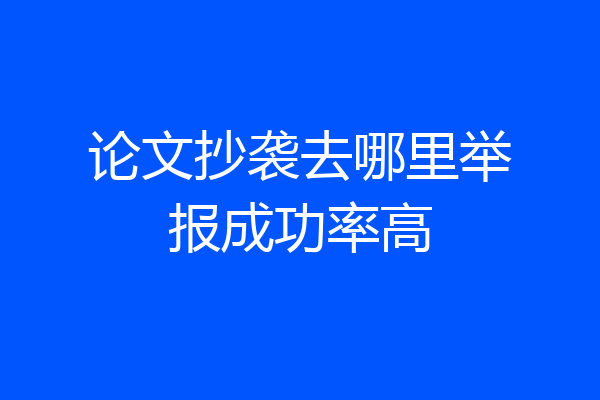论文抄袭去哪里举报成功率高