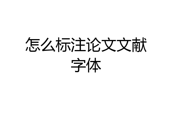 怎么标注论文文献字体