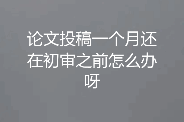 论文投稿一个月还在初审之前怎么办呀