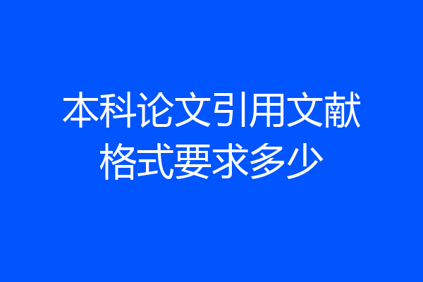 本科论文引用文献格式要求多少