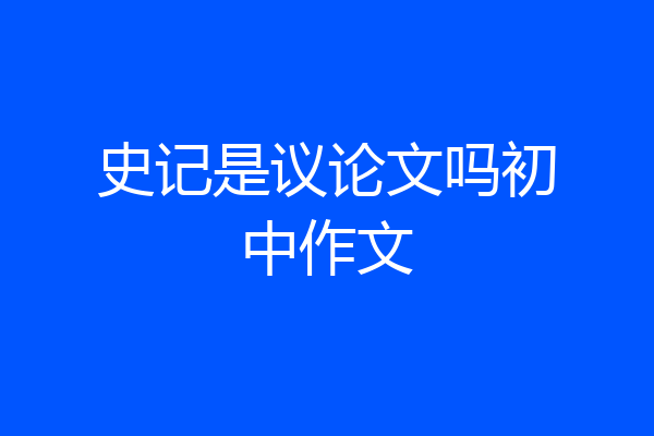 史记是议论文吗初中作文
