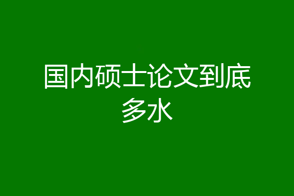 国内硕士论文到底多水