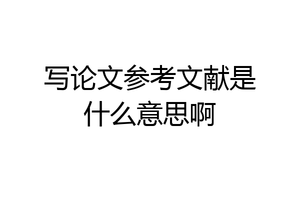 写论文参考文献是什么意思啊