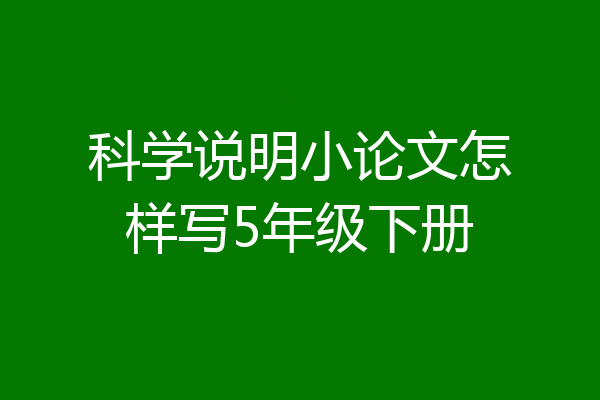 科学说明小论文怎样写5年级下册