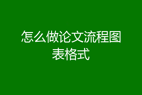 怎么做论文流程图表格式