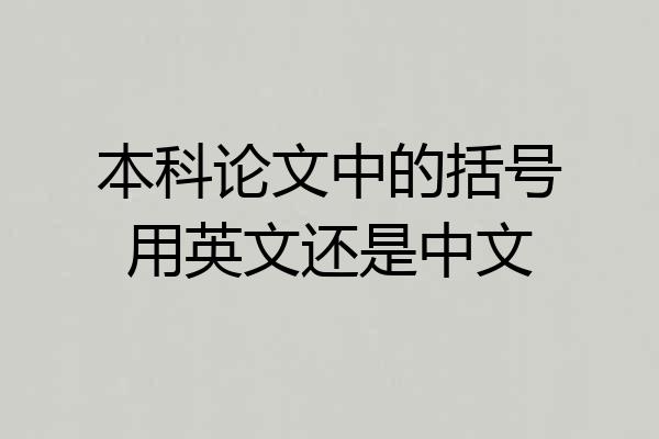 本科论文中的括号用英文还是中文
