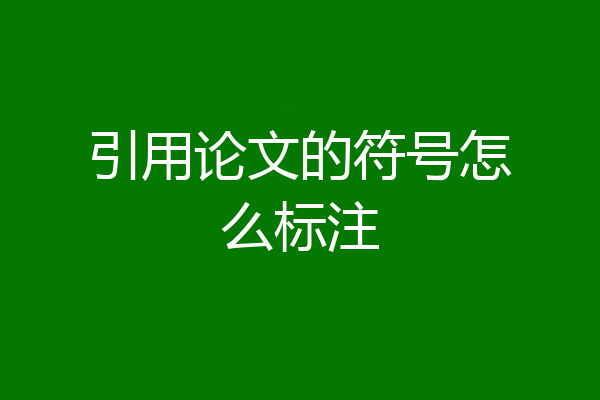 引用论文的符号怎么标注