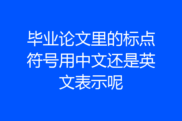 毕业论文里的标点符号用中文还是英文表示呢