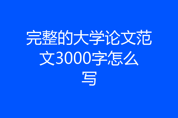 完整的大学论文范文3000字怎么写