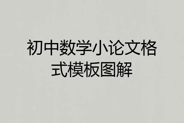 初中数学小论文格式模板图解