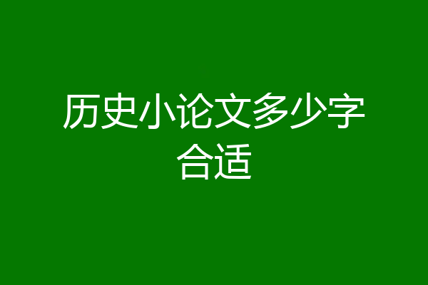 历史小论文多少字合适