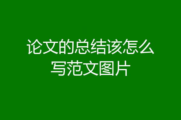 论文的总结该怎么写范文图片