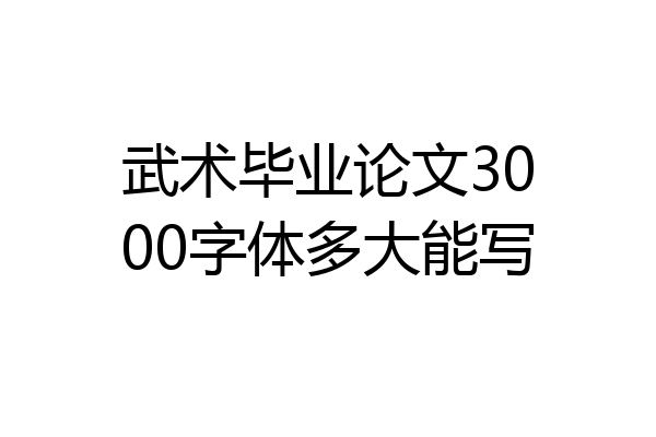 武术毕业论文3000字体多大能写