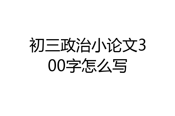 初三政治小论文300字怎么写