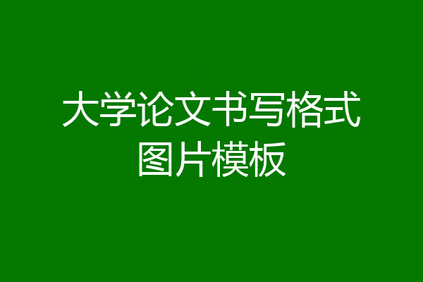 大学论文书写格式图片模板