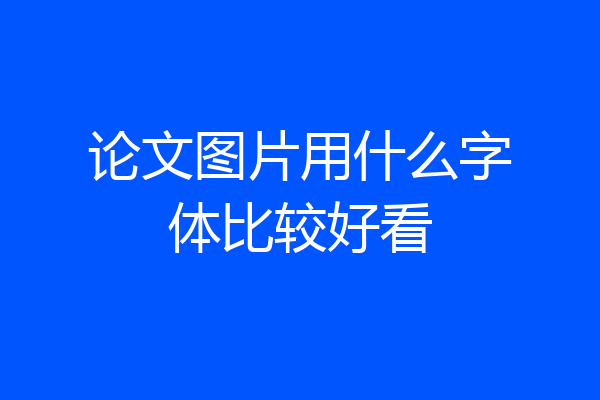 论文图片用什么字体比较好看