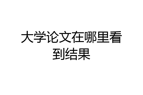 大学论文在哪里看到结果
