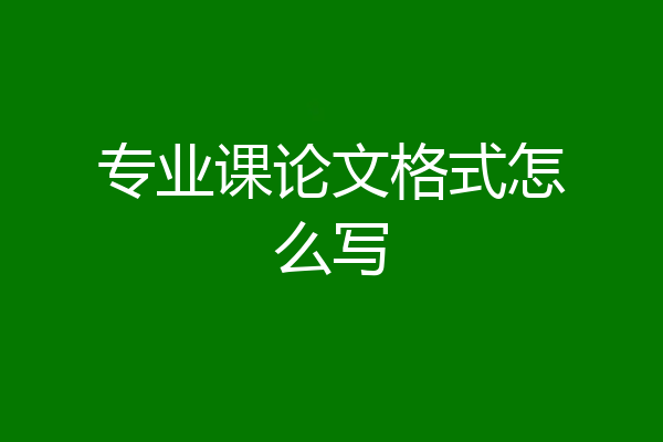 专业课论文格式怎么写