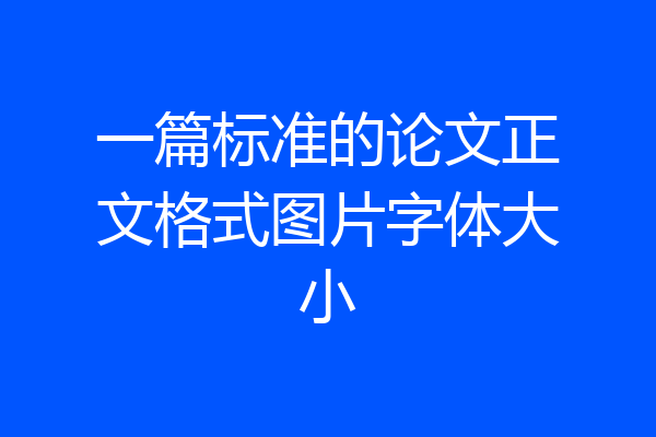 一篇标准的论文正文格式图片字体大小