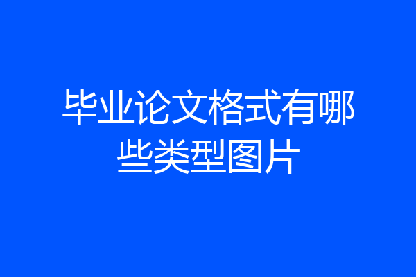毕业论文格式有哪些类型图片