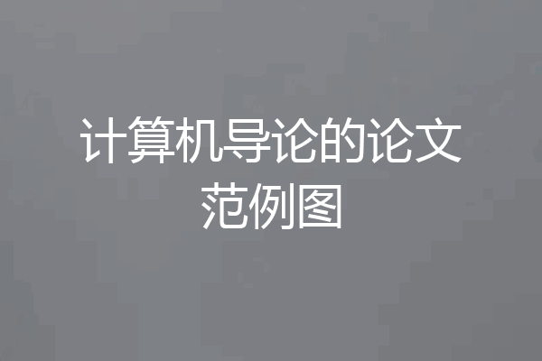 计算机导论的论文范例图