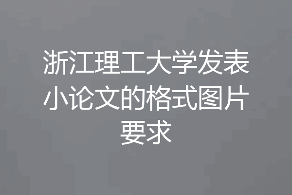 浙江理工大学发表小论文的格式图片要求