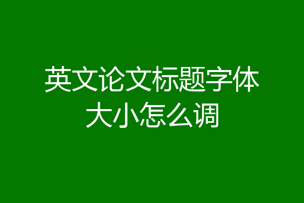 英文论文标题字体大小怎么调