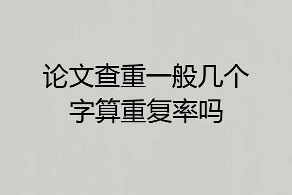 论文查重一般几个字算重复率吗