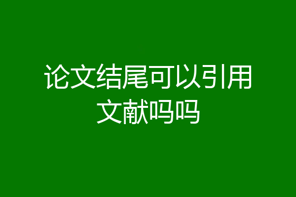 论文结尾可以引用文献吗吗
