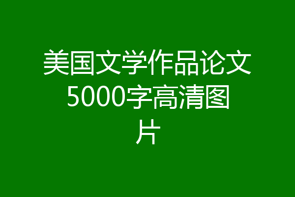 美国文学作品论文5000字高清图片