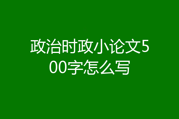 政治时政小论文500字怎么写