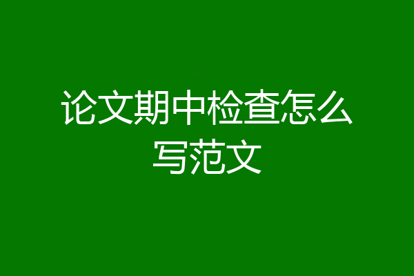 论文期中检查怎么写范文