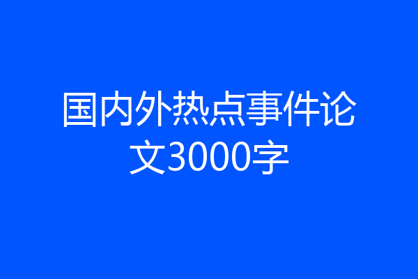 国内外热点事件论文3000字