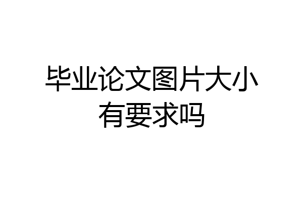 毕业论文图片大小有要求吗