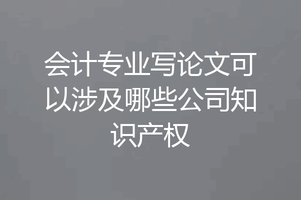 会计专业写论文可以涉及哪些公司知识产权