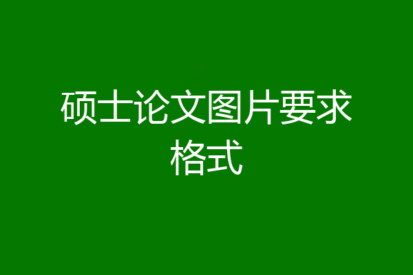 硕士论文图片要求格式