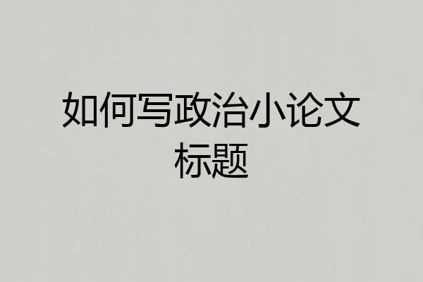 如何写政治小论文标题