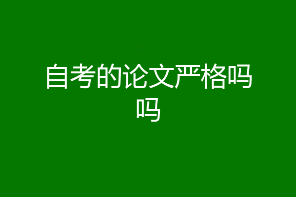 自考的论文严格吗吗