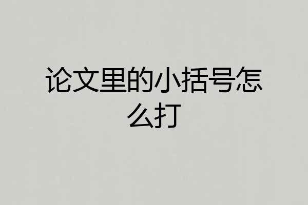 论文里的小括号怎么打