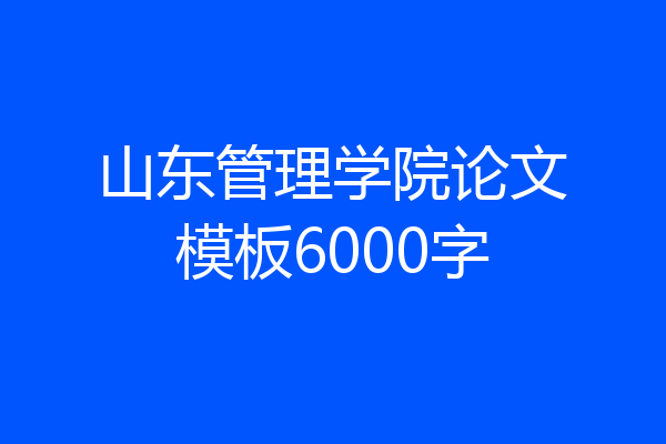 山东管理学院论文模板6000字