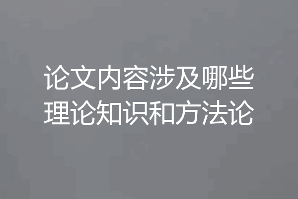 论文内容涉及哪些理论知识和方法论