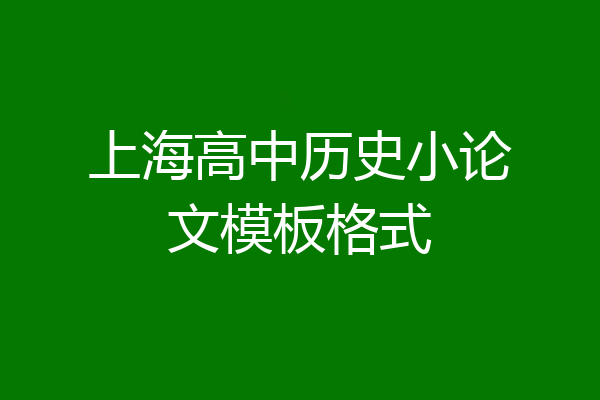 上海高中历史小论文模板格式